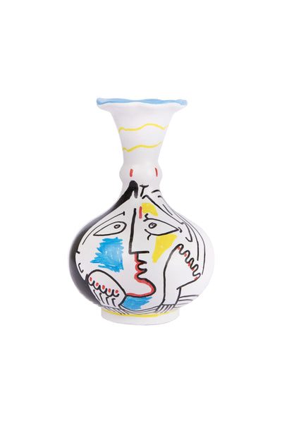 picasso style painted vase 