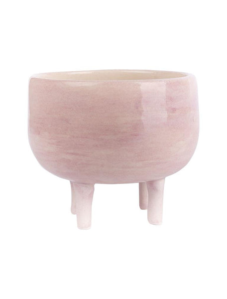 pig figured pot in pink colour back